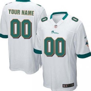 Men's Nike Miami Dolphins Customized White Game Jersey