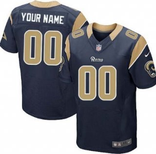 Men's Nike St. Louis Rams Customized Navy Blue Elite Jersey