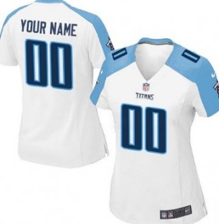 Women's Nike Tennessee Titans Customized White Game Jersey