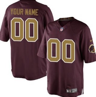 Kids' Nike Washington Redskins Customized Red With Gold Limited Jersey