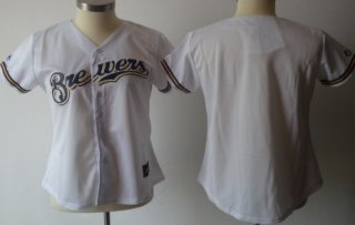 Women's Milwaukee Brewers Customized White Jersey