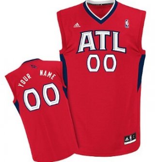 Mens Atlanta Hawks Customized Red Jersey