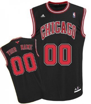 Mens Chicago Bulls Customized Black Jersey