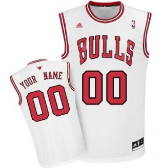 Mens Chicago Bulls Customized White Jersey