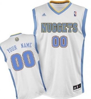 Mens Denver Nuggets Customized White Jersey