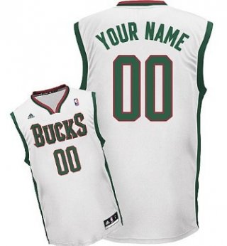 Mens Milwaukee Bucks Customized White Jersey