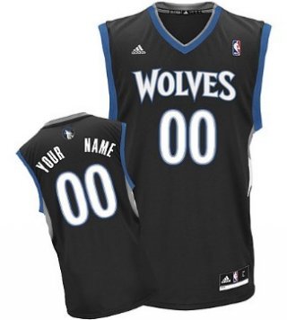 Mens Minnesota Timberwolves Customized Black Jersey