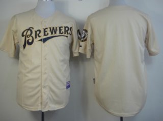 Kids' Milwaukee Brewers Customized 2013 Cream Jersey