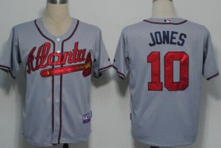 Atlanta Braves #10 Chipper Jones Gray Kids Jersey