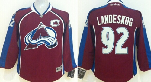 Colorado Avalanche #92 Gabriel Landeskog Red Kids Jersey