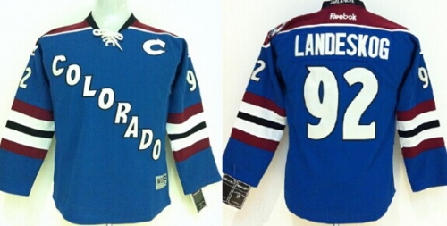 Colorado Avalanche #92 Gabriel Landeskog Blue Third Kids Jersey