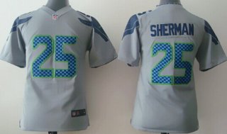 Nike Seattle Seahawks #25 Richard Sherman Gray Game Kids Jersey