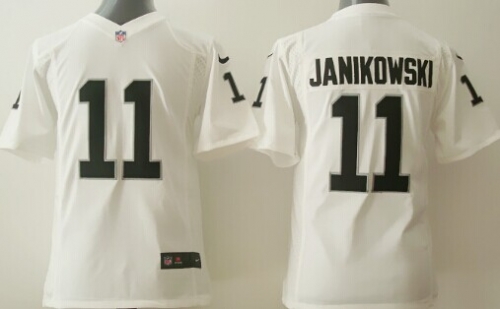 Nike Oakland Raiders #11 Sebastian Janikowski White Game Kids Jersey