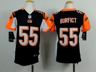 Nike Cincinnati Bengals #55 Vontaze Burfict Black Game Kids Jersey