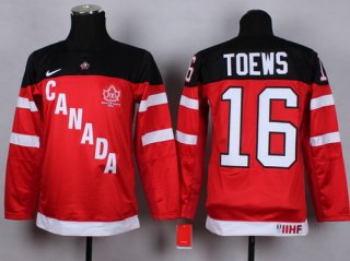 2014/15 Team Canada #16 Jonathan Toews Red 100TH Kids Jersey