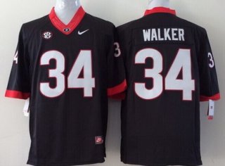 Georgia Bulldogs #34 Herschel Walker 2014 Black Limited Kids Jersey