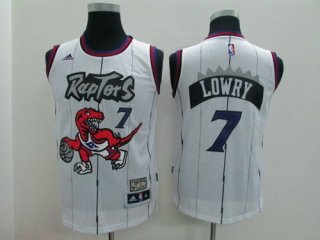 Toronto Raptors #7 Kyle Lowry Hardwood Classic White Swingman Kids Jersey