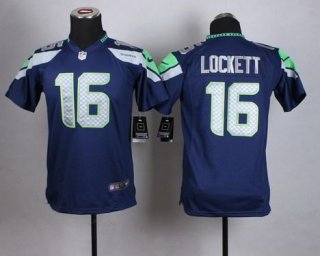 Youth Seattle Seahawks #16 Tyler Lockett Nike Navy Blue Game Jersey