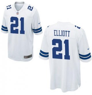 Youth Dallas Cowboys #21 Ezekiel Elliott Nike White 2016 Draft Pick Game Jersey