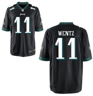 Youth Philadelphia Eagles #11 Carson Wentz Nike Black 2016 Draft Pick Game Jersey