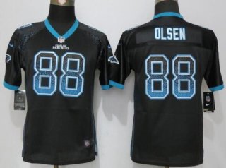 Youth Carolina Panthers #88 Greg Olsen Black Drift Fashion NFL Nike Jersey