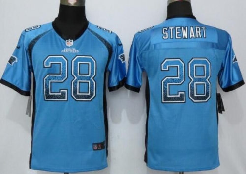 Youth Carolina Panthers #28 Jonathan Stewart Light Blue Drift Fashion NFL Nike Jersey