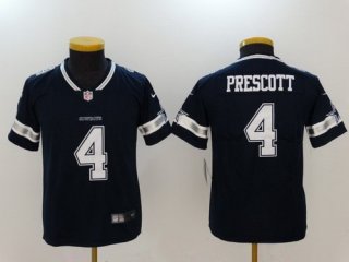 Youth Dallas Cowboys #4 Dak Prescott Navy Blue 2017 Vapor Untouchable Stitched NFL Nike Limited Jersey