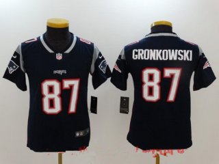 Youth New England Patriots #87 Rob Gronkowski Navy Blue 2017 Vapor Untouchable Stitched NFL Nike Limited Jersey