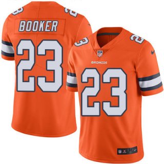 Youth Nike Broncos #23 Devontae Booker Orange Stitched NFL Limited Rush Jersey