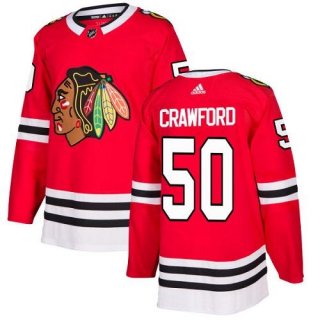 Adidas Blackhawks #50 Corey Crawford Red Home Authentic Stitched Youth NHL Jersey