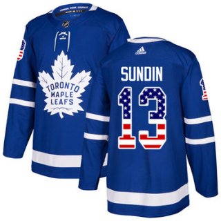 Adidas Toronto Maple Leafs #13 Mats Sundin Blue Home Authentic USA Flag Stitched Youth NHL Jersey