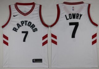 Youth Toronto Raptors #7 Kyle Lowry White NBA Swingman Association Edition Jersey