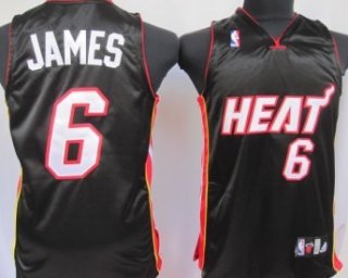 Miami Heat #6 LeBron James Black Kids Jersey