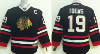 Chicago Blackhawks #19 Janathan Toews Black Kids Jersey