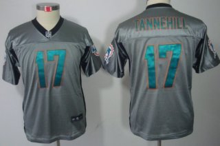 Nike Miami Dolphins #17 Ryan Tannehill Gray Shadow Kids Jersey