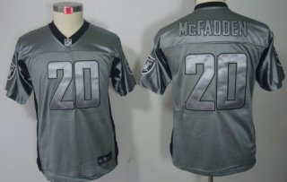 Nike Oakland Raiders #20 Darren McFadden Gray Shadow Kids Jersey