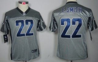 Nike Dallas Cowboys #22 Emmitt Smith Gray Shadow Kids Jersey