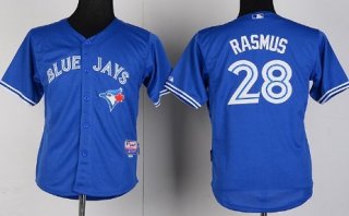 Toronto Blue Jays #28 Colby Rasmus Blue Kids Jersey