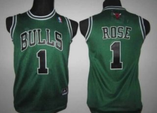 Chicago Bulls #1 Derrick Rose Green Kids Jersey