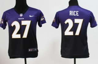 Nike Baltimore Ravens #27 Ray Rice Purple/Black Fadeaway Kids Jersey