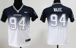 Nike Dallas Cowboys #94 DeMarcus Ware Blue/White Fadeaway Kids Jersey