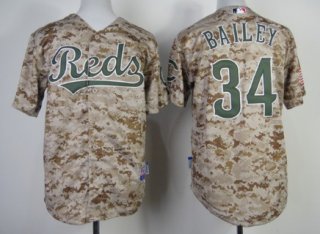 Cincinnati Reds #34 Homer Bailey 2014 Camo Kids Jersey