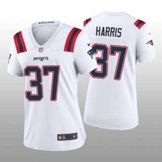 Women's New England Patriots #37 Damien Harris White Game Jersey