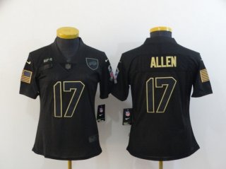 Women's Buffalo Bills #17 Josh Allen Black 2020 Salute To Service Stitched NFL Nike Limited Jersey