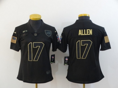 Women's Buffalo Bills #17 Josh Allen Black 2020 Salute To Service Stitched NFL Nike Limited Jersey