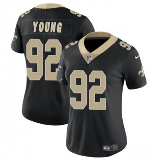 Women's New Orleans Saints #92 Chase Young Black Vapor Stitched Game Jersey(Run Small)