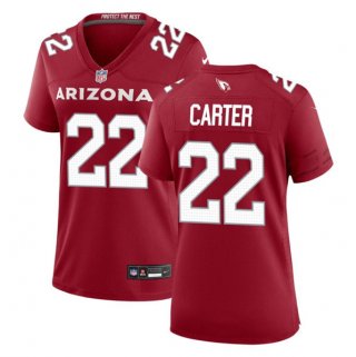 Women's Arizona Cardinals #22 Michael Carter Red 2023 Stitched Jersey(Run Small)