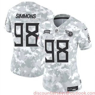 Women's Tennessee Titans #98 Jeffery Simmons 2024 F.U.S.E Arctic Camo Salute To Service Limited Stitched Football Jersey(Run Small)