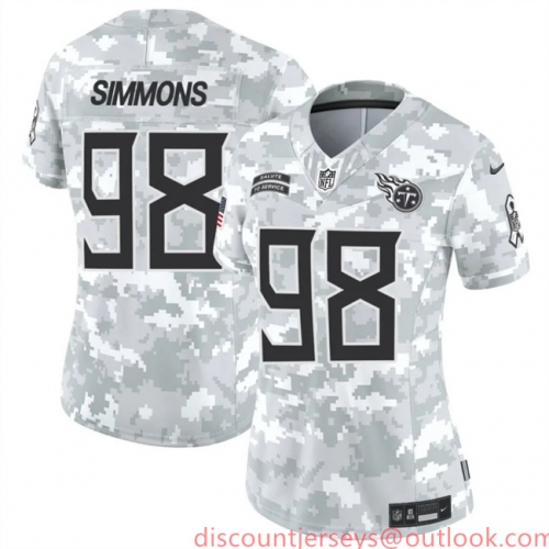 Women's Tennessee Titans #98 Jeffery Simmons 2024 F.U.S.E Arctic Camo Salute To Service Limited Stitched Football Jersey(Run Small)