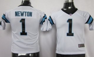 Nike Carolina Panthers #1 Cam Newton White Game Kids Jersey